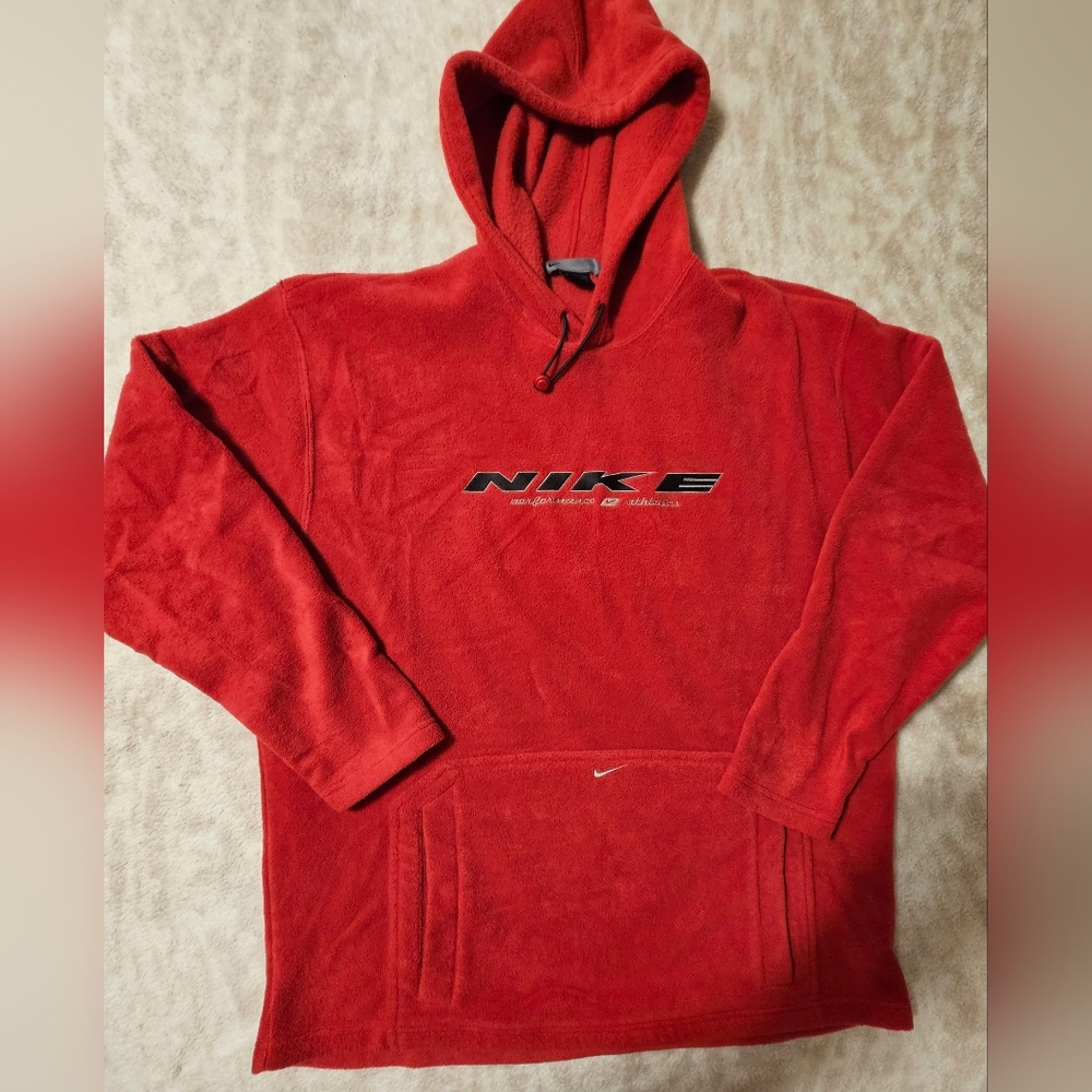 Men's Vintage 90's Nike Fleece Hoodie Red XL